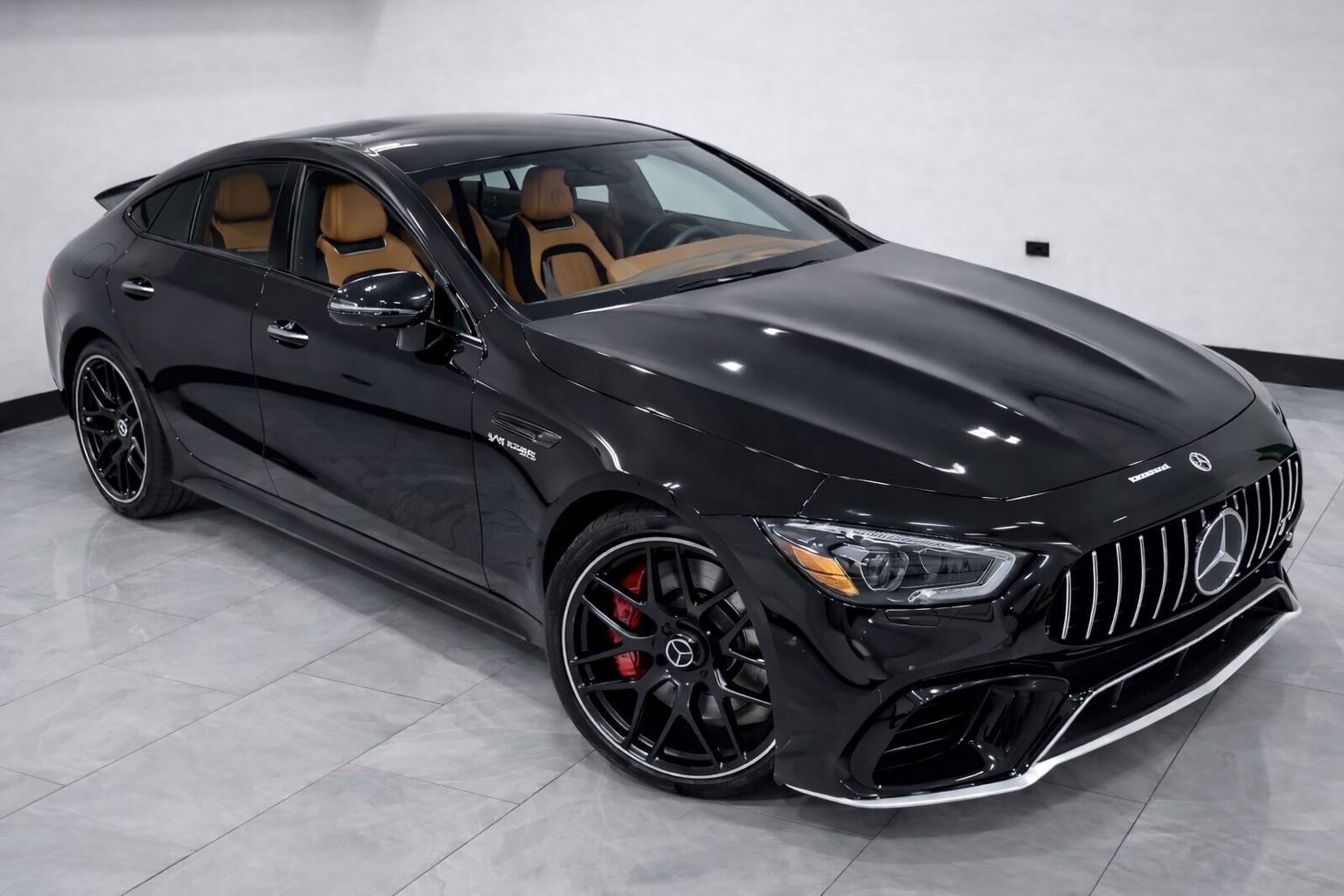 Black Mercedes-Benz AMG GT 63 front angle